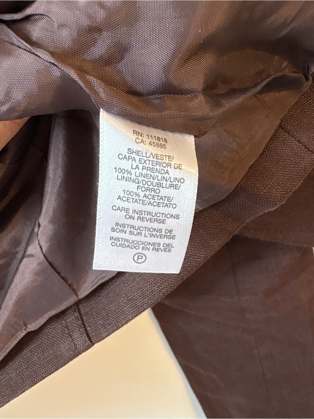 Michael Kors Military Blazer Brown Linen Jacket Gold Button Fitted Size 2 - Picture 8 of 8